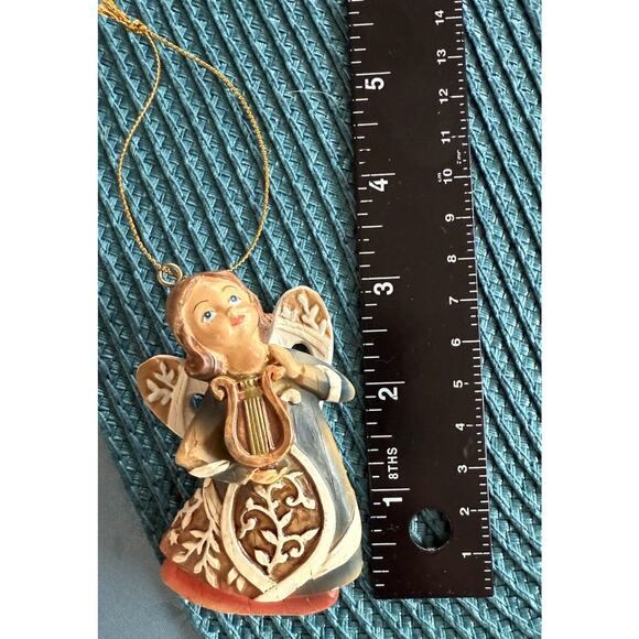 Lot 3 Vintage Christmas Ornaments Angels & Snowman Resin Hand Painted Ornaments - Picture 6 of 6